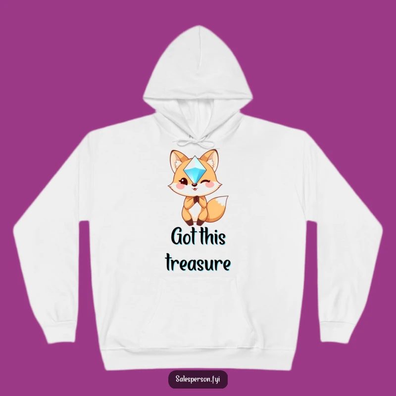 Cozy Funny Fox Hoodie - Warm and Witty Winking Fox with Gem Gift