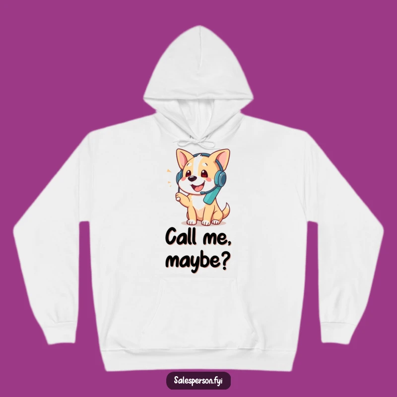 Funny Dog Phone Call Hoodie - Cozy Chat Companion, Unique Gift