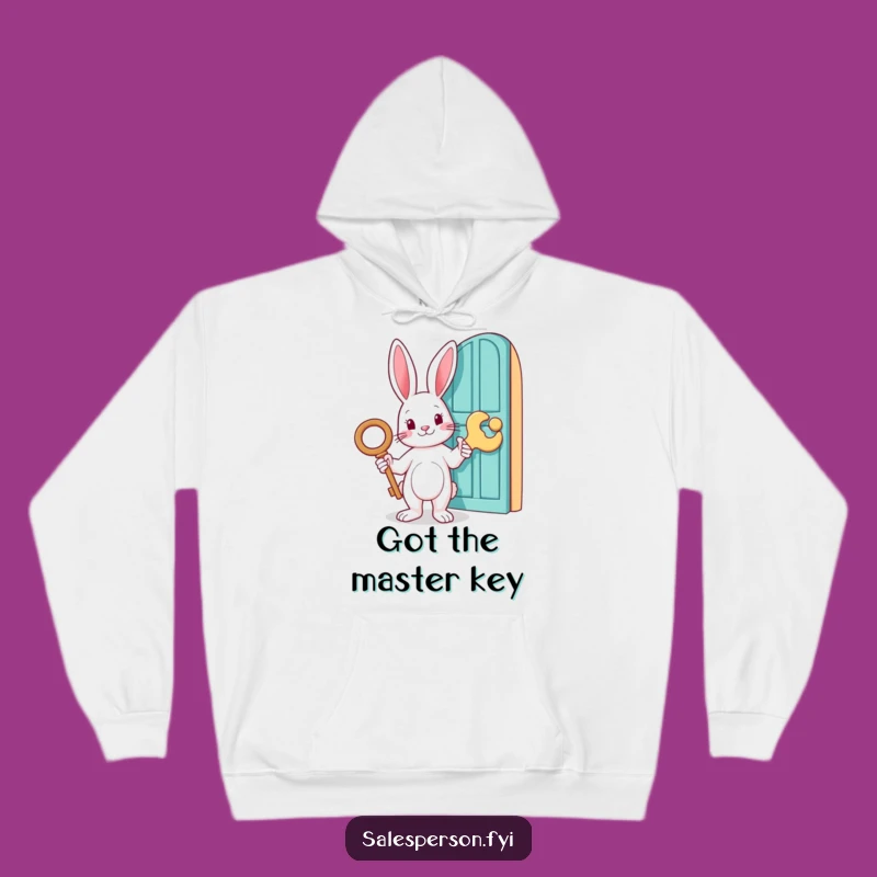 Funny Rabbit Key Hoodie - Cozy Exploration Gear, Unique Mystery Gift