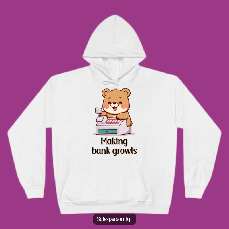 Cozy Funny Bear Cash Register Hoodie: Stay Warm While Counting Your Blessings