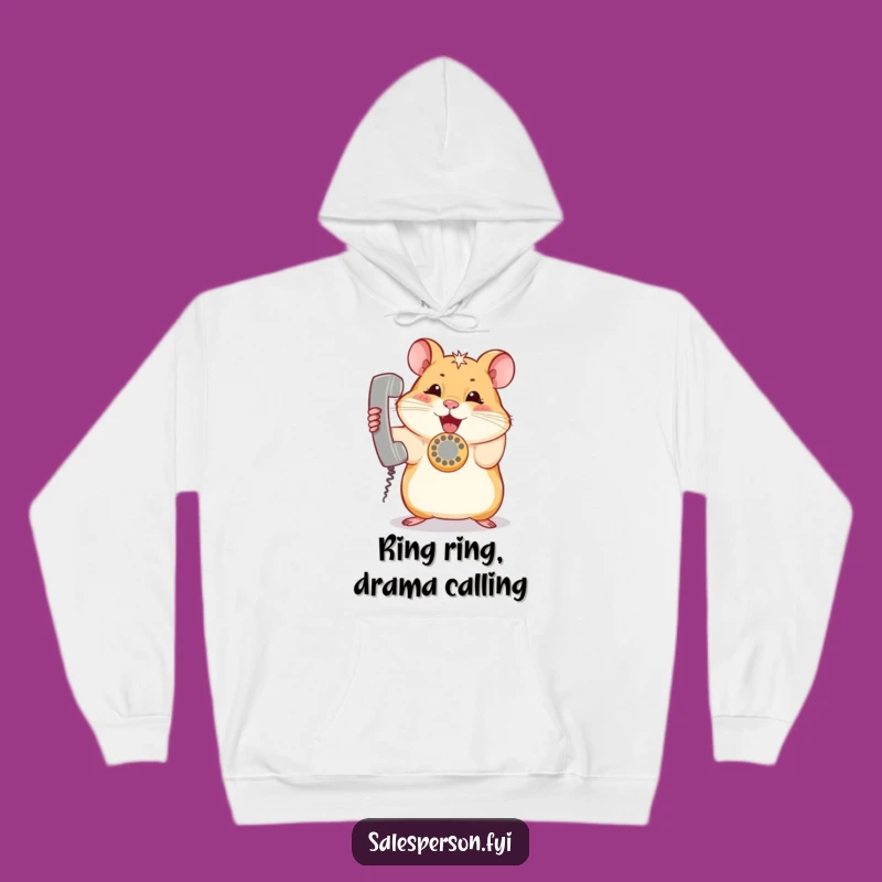 Cozy Funny Hamster Phone Rage Hoodie: Warm Up with Hilarious Rodent Conversations