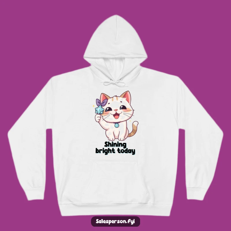 Cozy Funny Cat Sparkle Hoodie: Stay Glamorous and Warm