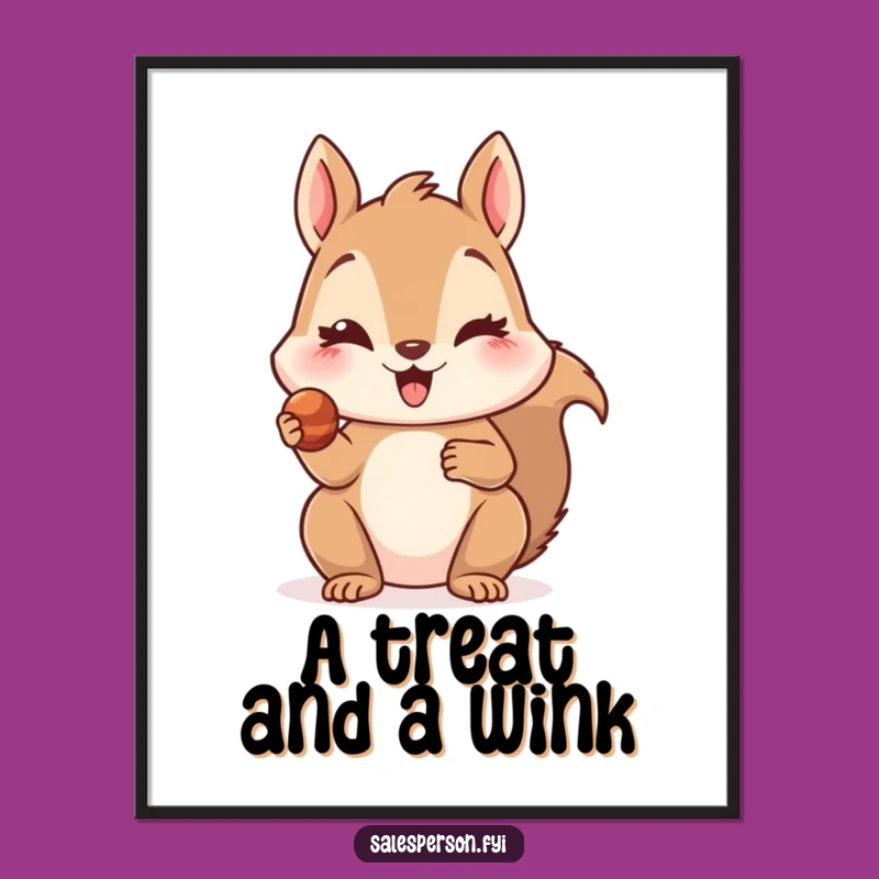 Playful Free Printable Wall Art: Squirrel Wink Treat - Quirky Downloadable Decor