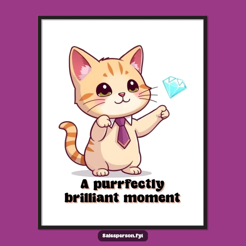 Free Printable Cat Wall Art: Funny Diamond Gesture Downloadable Decor