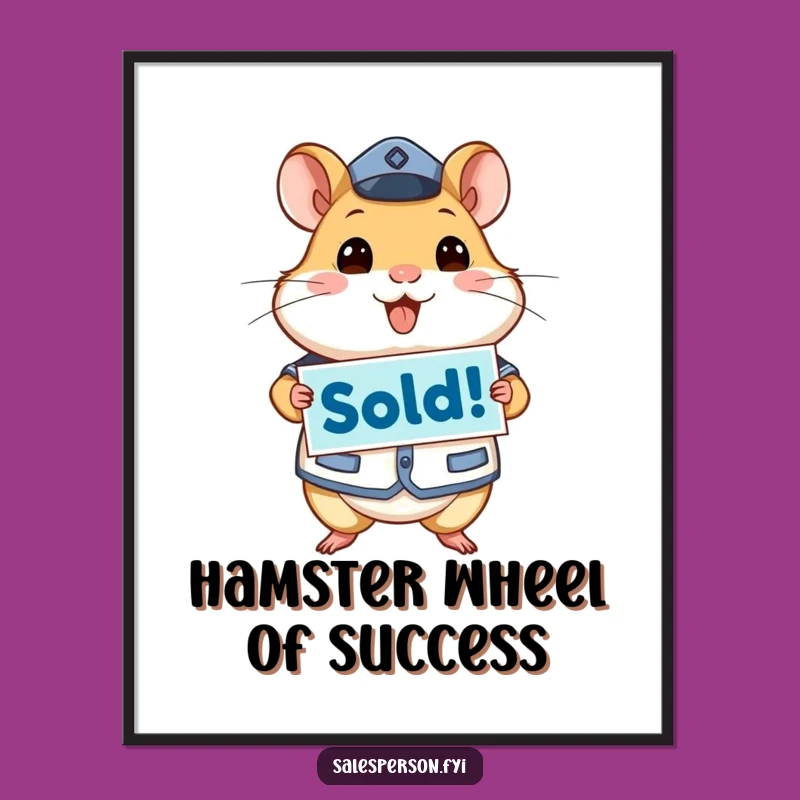 Free Printable Wall Art: Energetic Hamster 'Sold!' Sign, Funny Downloadable Art