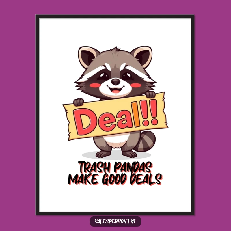 Free Printable Wall Art: Raccoon 'Deal!' Banner, Funny Downloadable Celebration Decor