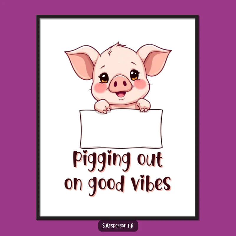 Funny Free Printable Piglet Wall Art: Hopeful Banner Downloadable Art Gift