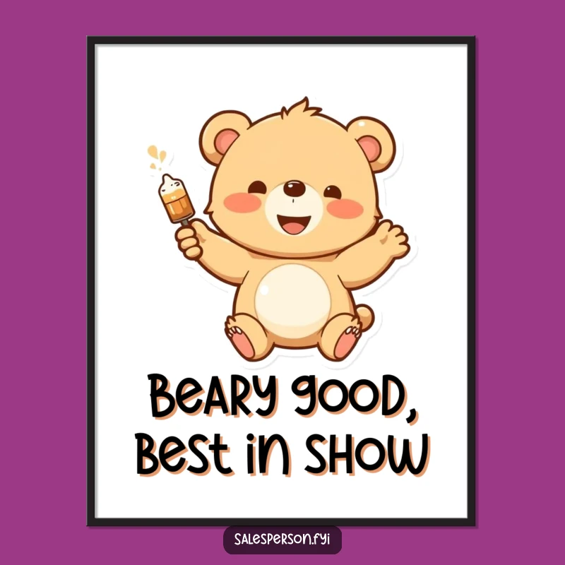 Funny Free Printable Wall Art: Bear Cub Product Demo - Playful Downloadable Decor