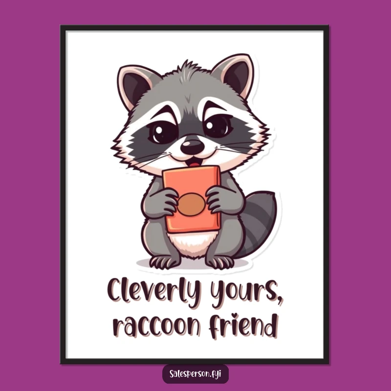 Funny Free Printable Wall Art: Raccoon's Quirky Product Offering!