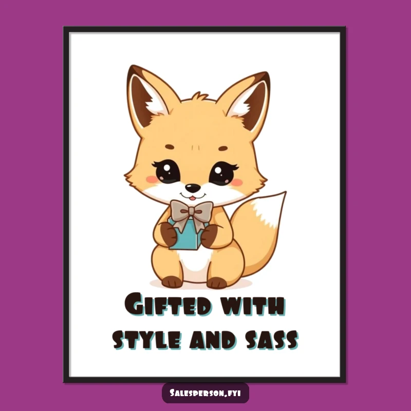 Free Printable Fox Bowtie Art: Sophisticated Downloadable Wall Decor