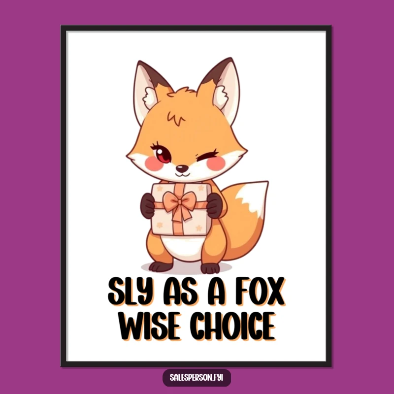 Funny Free Printable Wall Art: Sly Fox Wink Downloadable Art for Cheeky Decor