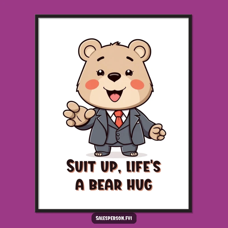 Funny Free Printable Wall Art: Dapper Bear, Downloadable Decor for a Classy Look