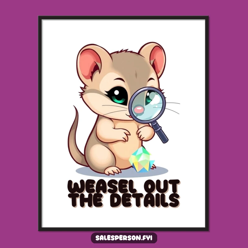 Free Printable Wall Art: Sly Weasel & Gem, Funny Downloadable Detective Decor