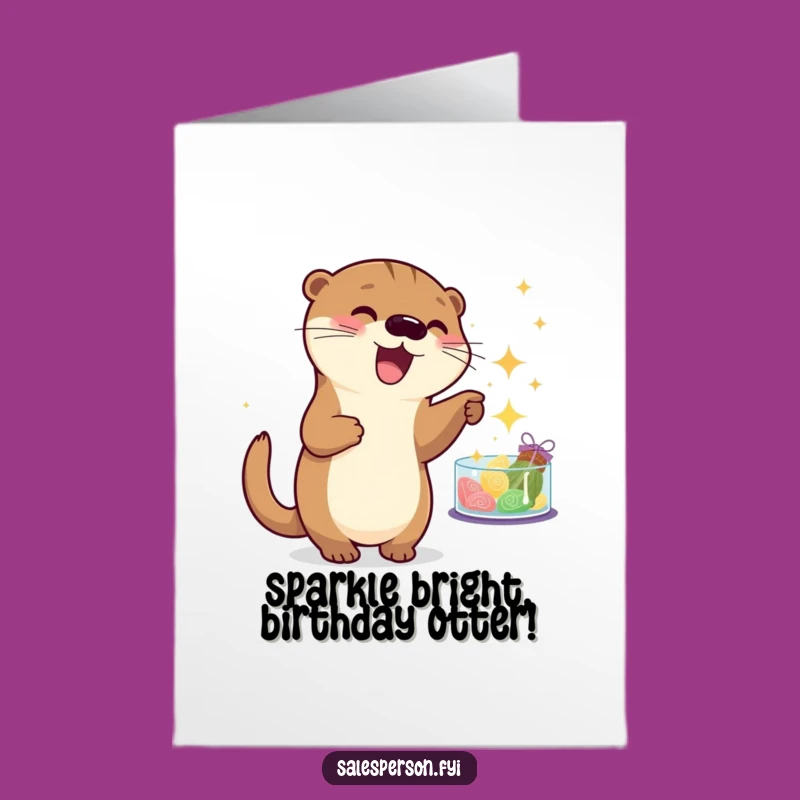 Free Printable Birthday Card: Otter's Sparkle Hunt, Funny Downloadable Gift