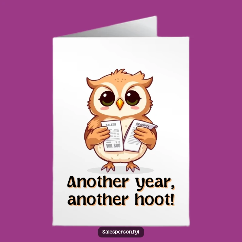 Free Printable Birthday Card: Owl's Big Haul - Funny Success Card!