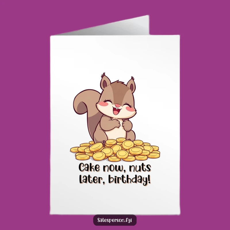 Free Printable Birthday Card: Rich Squirrel's Blessing Downloadable Greeting for Fun