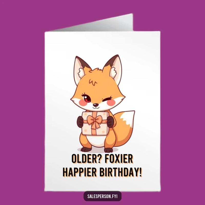 Free Printable Birthday Card: Sly Fox Wink Funny Downloadable Gift for Him