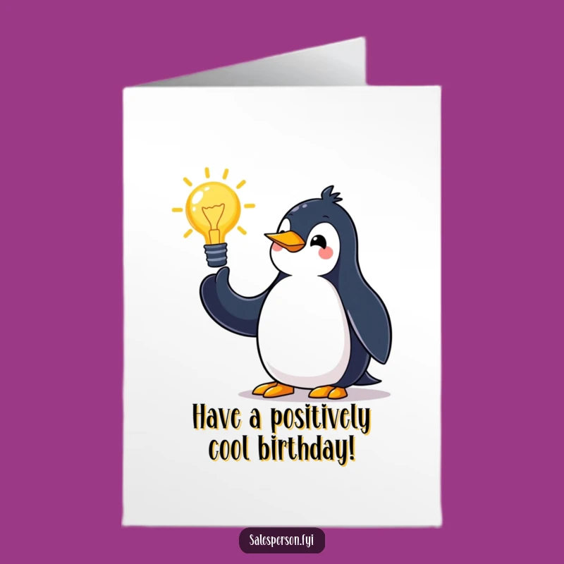 Free Printable Birthday Card: Penguin's Big Idea - Fun Party Download!