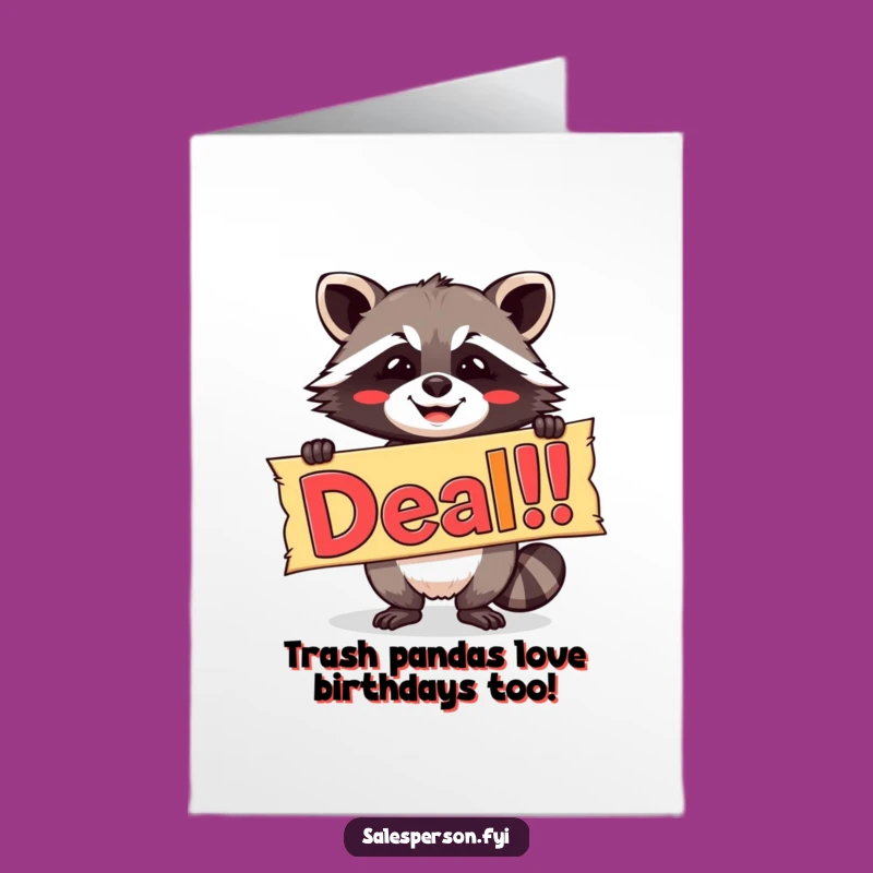Free Printable Raccoon Birthday Card: Cheerful Funny Downloadable Gift for Celebrations