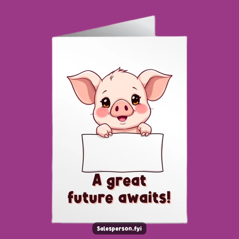 Free Printable Piglet Congrats Card: Hopeful Future Downloadable Gift