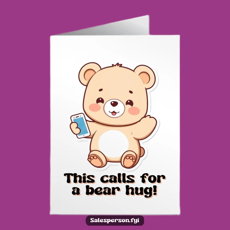 Free Printable Bear Gadget Congrats Card - Enthusiastic Downloadable Funny Gift