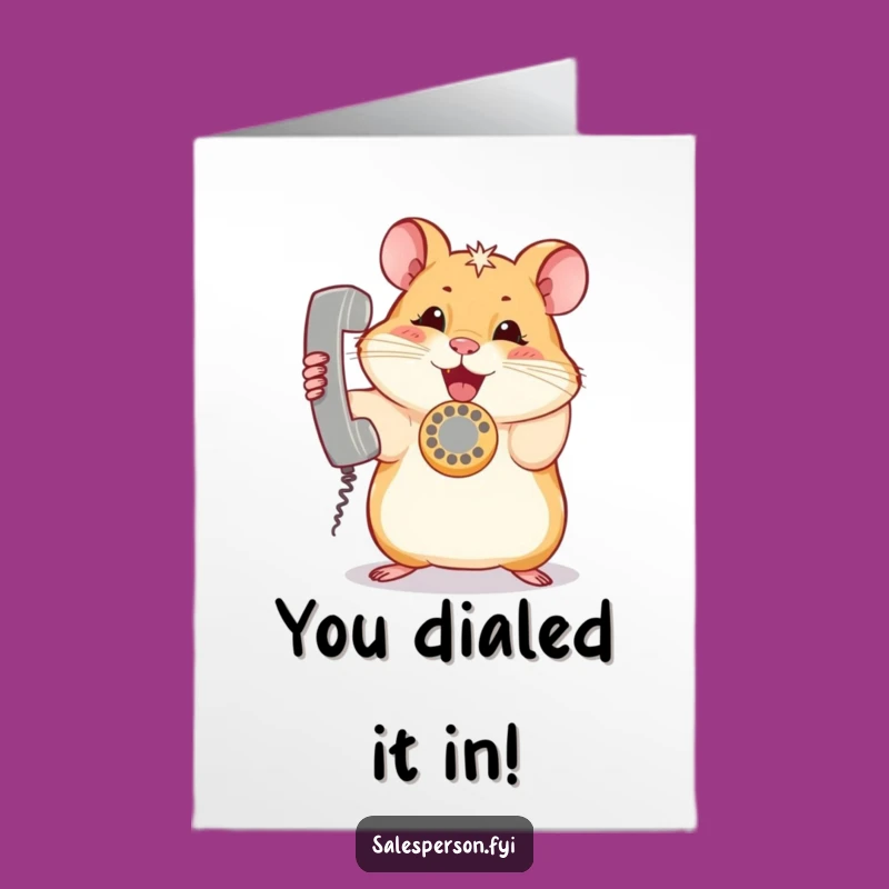 Free Printable Congratulations Card: Hamster Phone Call - Funny Download!