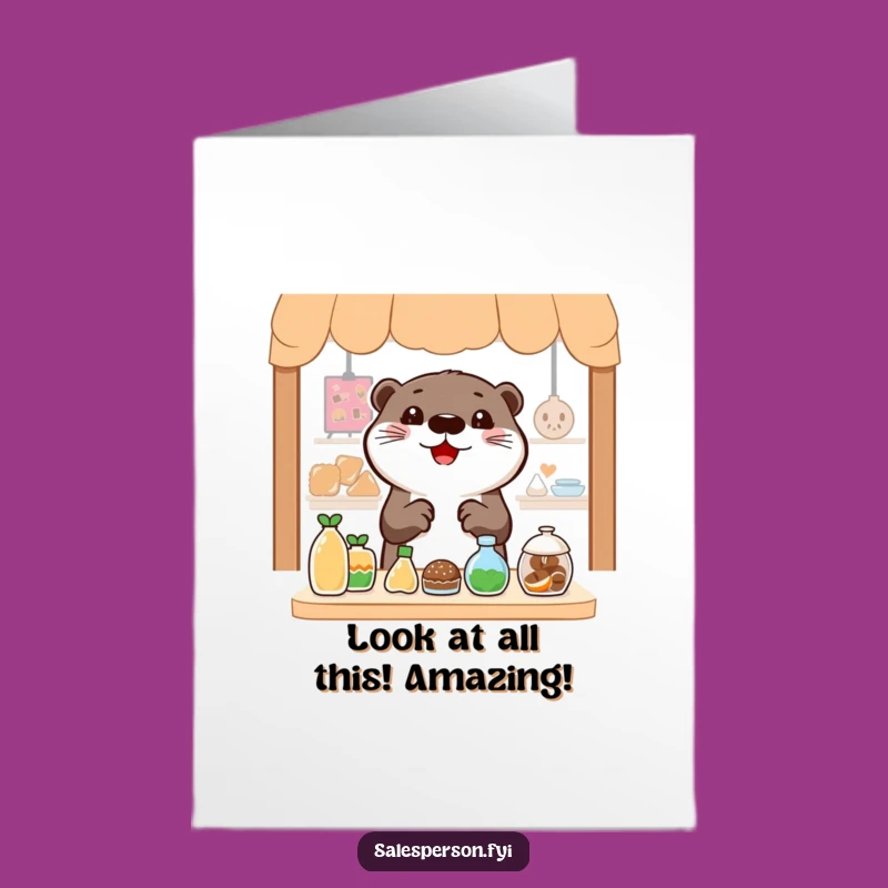 Free Printable Congratulations Card: Otter's Enticing Display, Funny Downloadable Greeting for Success