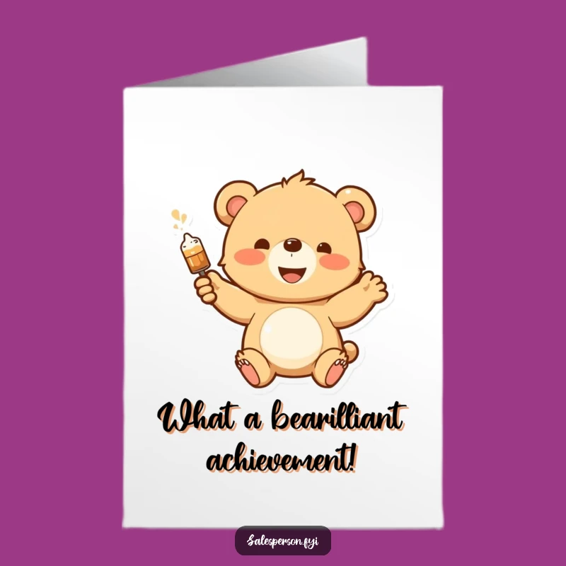 Free Printable Congrats Card: Bear Cub Product Demo - Exciting Downloadable Achievement Gift
