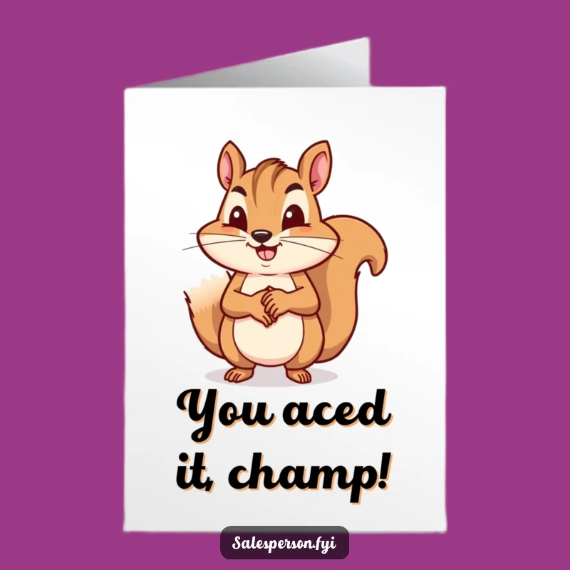 Free Printable Congrats Card: Squirrel Seal the Deal Success!