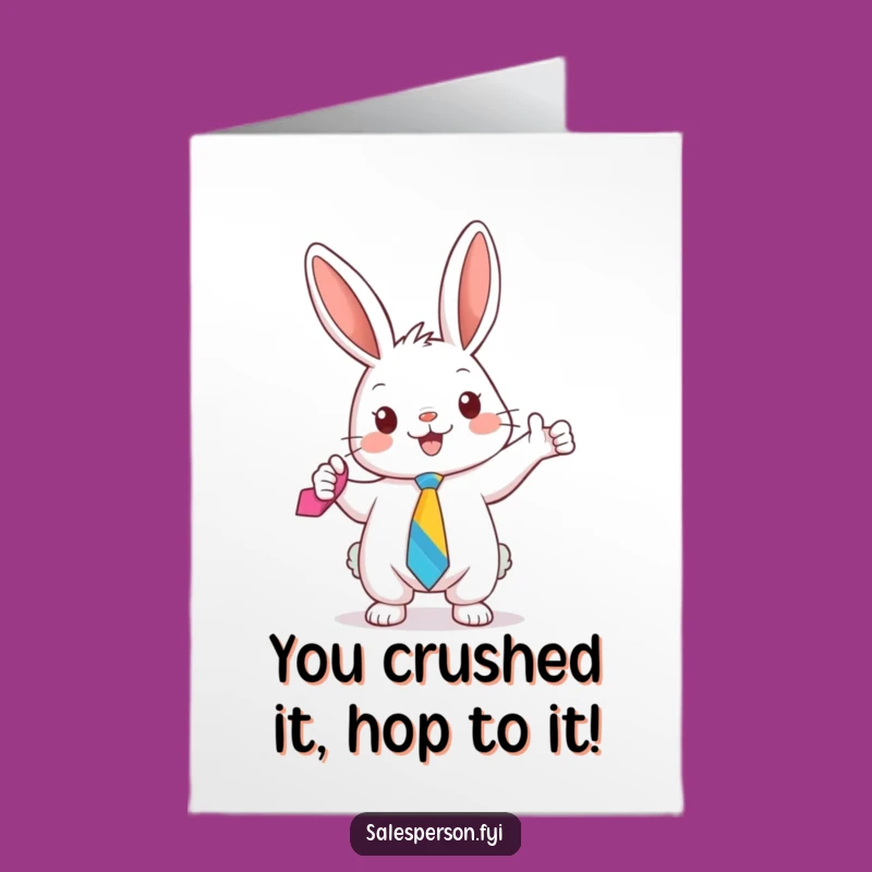Free Printable Congrats Card: Bunny with Tie, Humorous Download for Celebrations