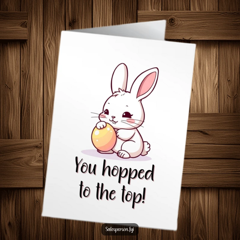 Funny Free Printable Congratulations Card featuring a focused bunny buffing a lustrous item, a sparkling printable.