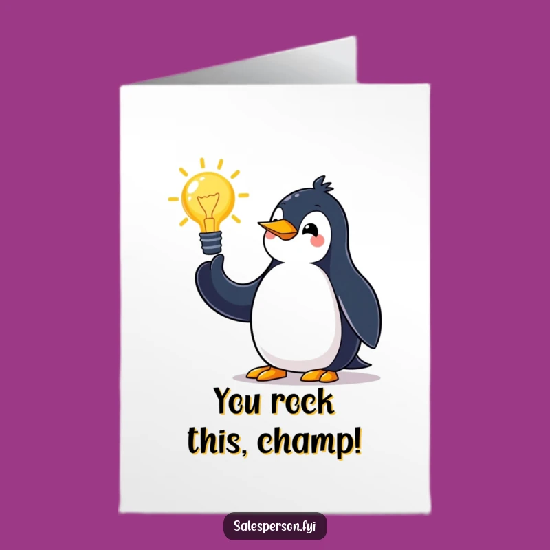 Free Printable Congratulations Card: Penguin's Pitch - Idea Success Download!