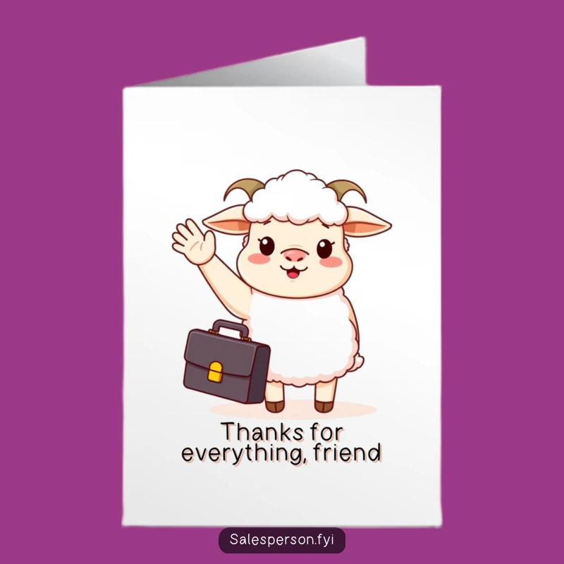 Free Printable Thank You Card: Business Sheep Thanks - Funny Downloadable