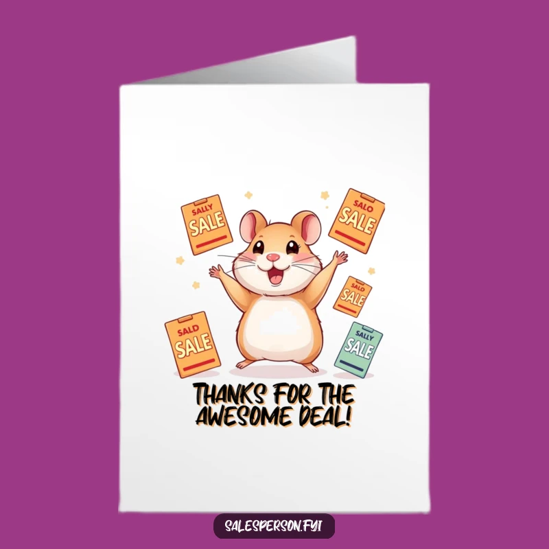 Free Printable Thank You Card: Juggling Hamster Expresses Gratitude