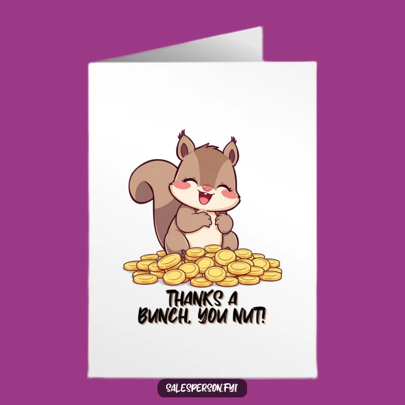 Free Printable Thank You Card: Grateful Squirrel's Fortune Downloadable for Thanks