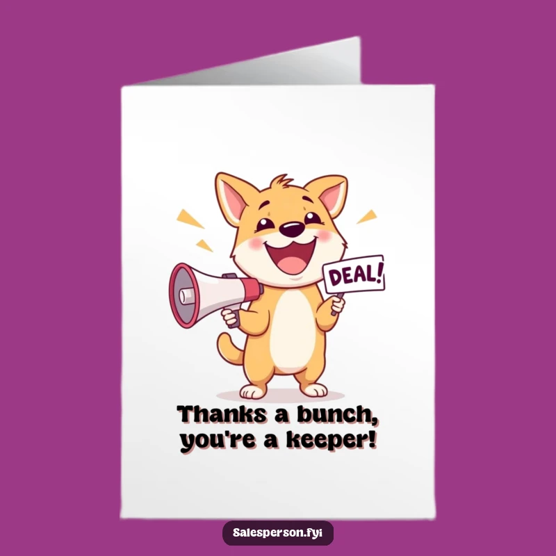 Free Printable Dog Megaphone Thank You Card: Joyful Downloadable Gift