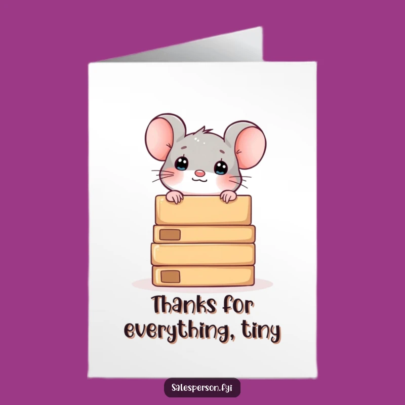 Free Printable Mouse Thank You Card: Humorous Downloadable DIY Note