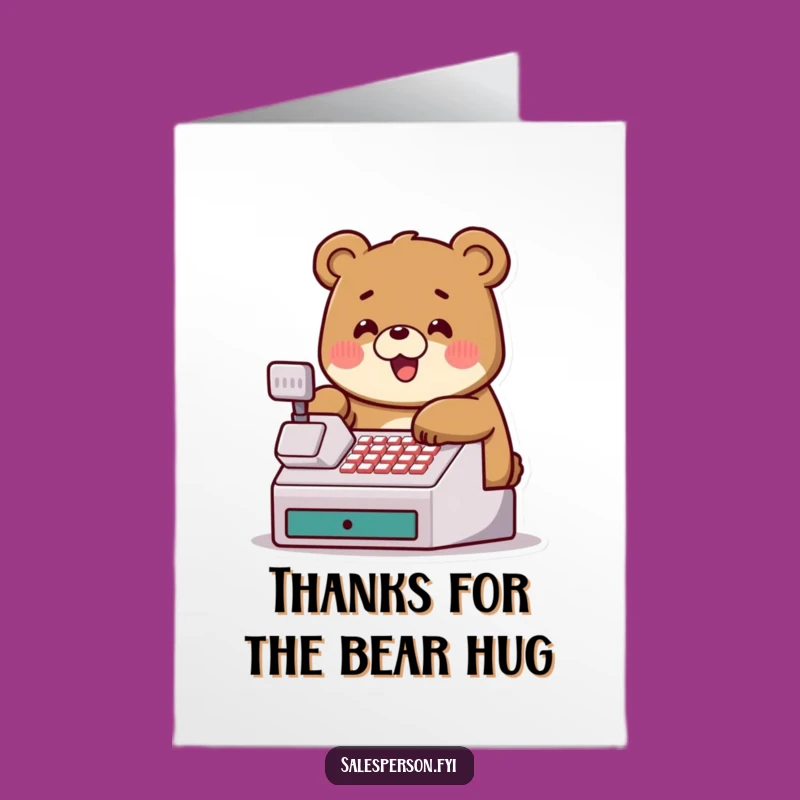 Free Printable Bear Thank You Card: Humorous Downloadable DIY Note