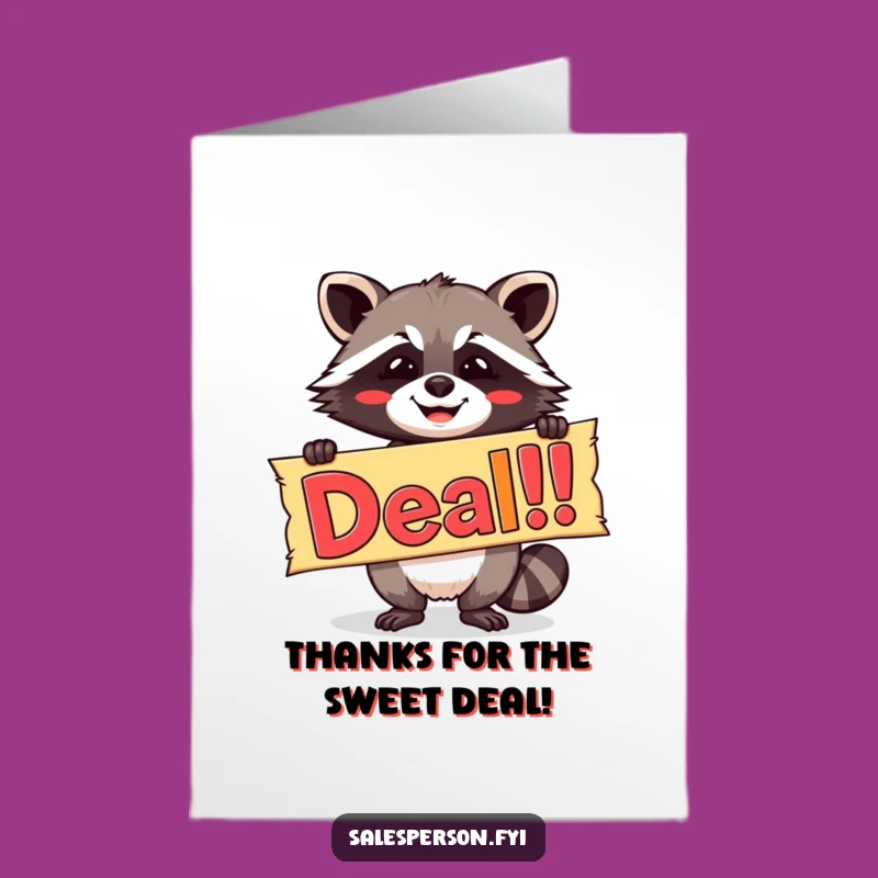 Free Printable Raccoon Thank You Card: Cheerful Funny Downloadable Gratitude