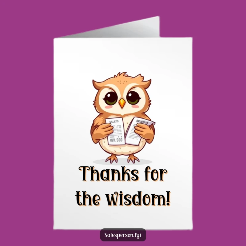 Free Printable Thank You Card: Owl's Receipt Gratitude - Humorous Download!
