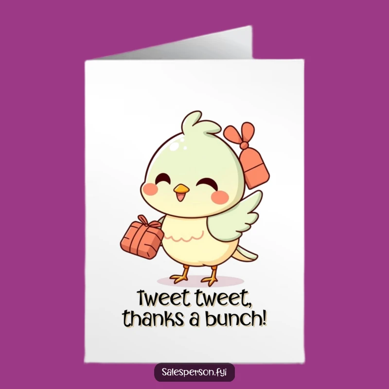 Free Printable Bird Thank You Card: Humorous Downloadable DIY Note