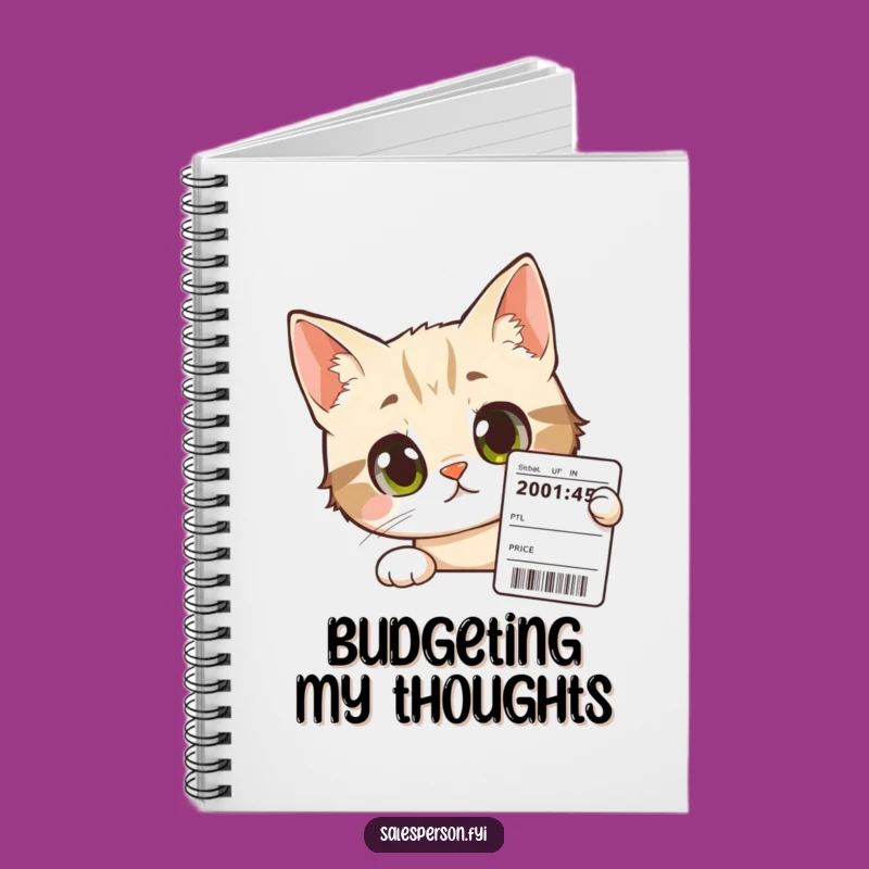 Funny Cat Journal - Curious Cat Price Tag Notebook Gift
