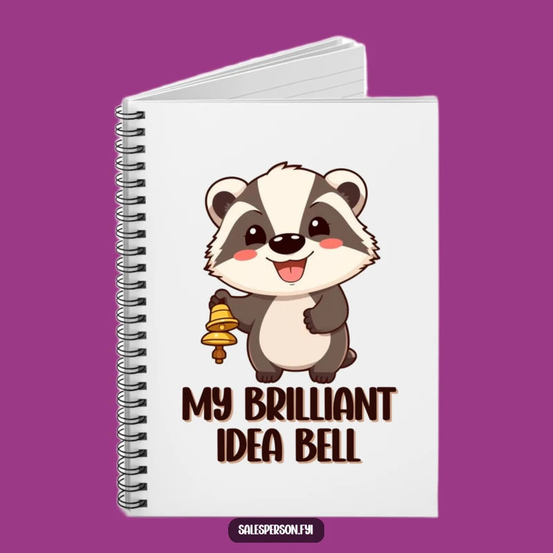 Funny Badger Bell Ringing Notebook - Cheerful Grin Journal Gift
