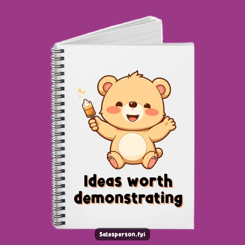 Funny Bear Cub Demo Notes Notebook - Enthusiastic Journaling, Perfect Gift