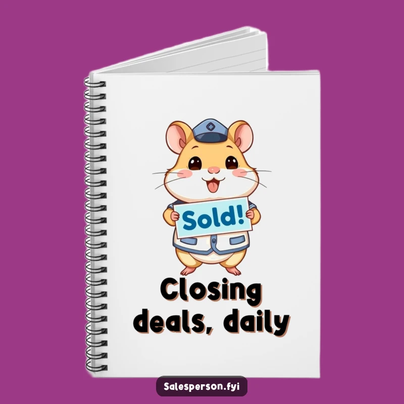 Funny Hamster Notebook, Journal with Sold! Sign, Gift Idea