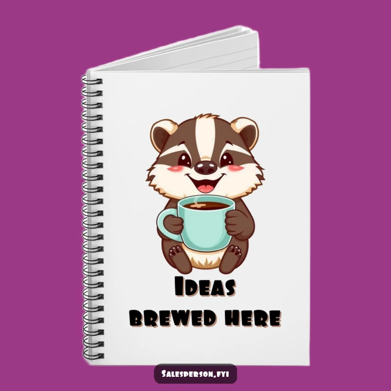 Funny Badger Coffee Notebook: Jovial Bearer Journal, Humorous Gift for Notes