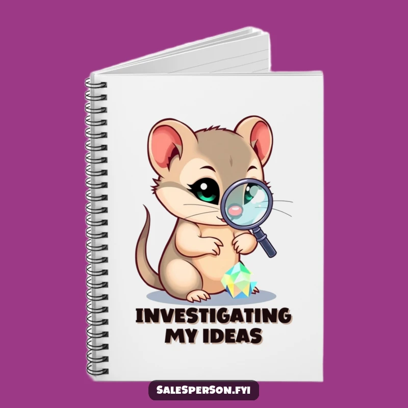 Funny Sly Weasel Notebook, Journal with Gem Inspection, Gift Idea