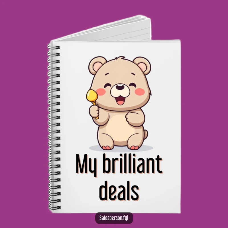 Funny Bear Shiny Object Notebook - Cheerful Journal for Bear Fans