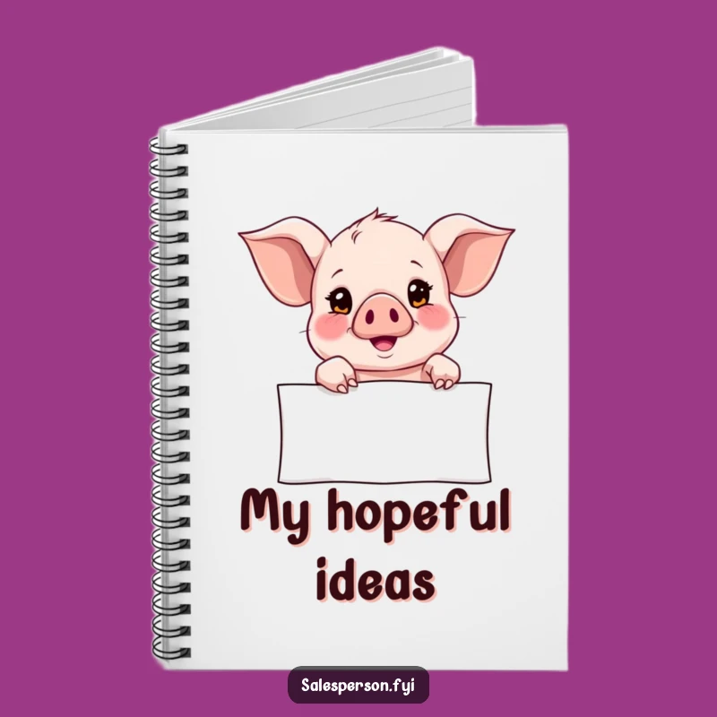 Funny Piglet Notebook: Hopeful Banner, Lined Pages for Your Dreams