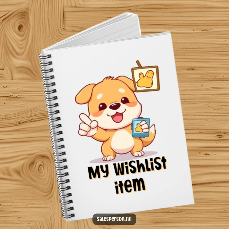 Funny Dog Notebook, a dog enthusiastically pointing at an item, ideal for notes and planning.